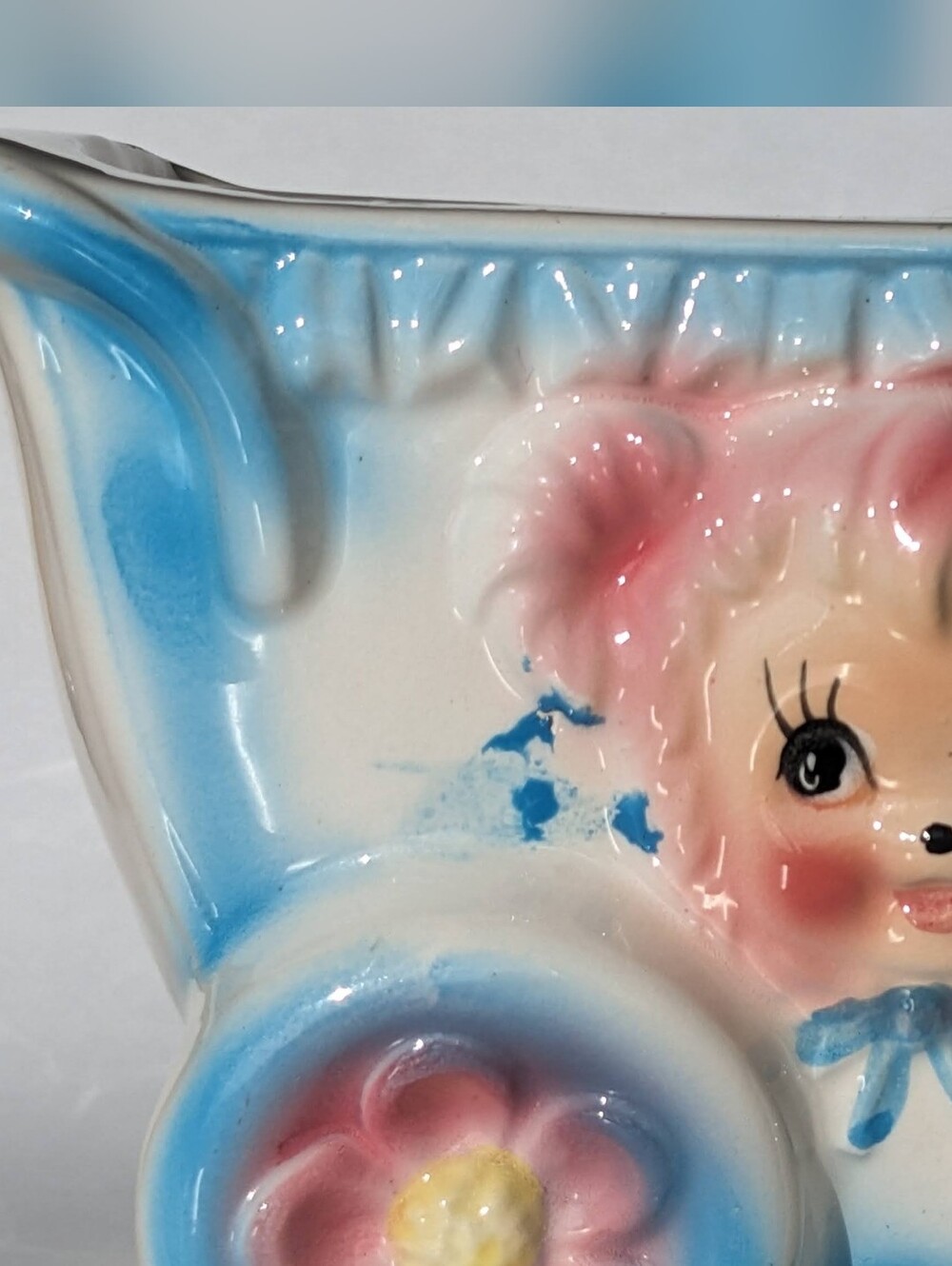 VTG Ardco Japan Ceramic Carriage Figurine Planter Retro Nursery - Picture 7 of 11